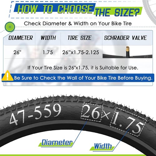 Hydencamm Bicycle Tube Set - 26" & 22" Butyl Rubber with 32mm Schrader Valve & Tire Levers