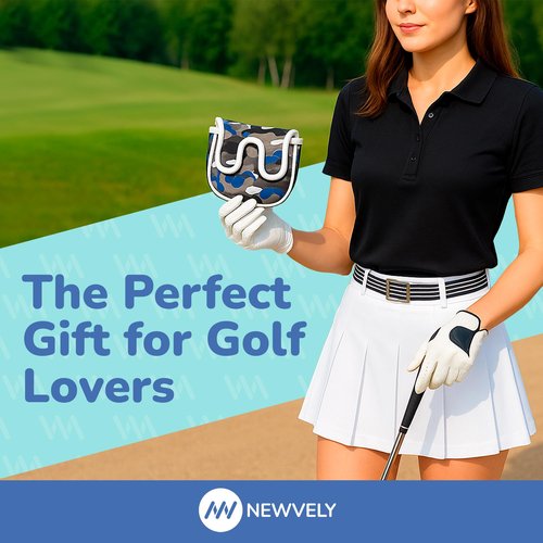 Golf Club Putter Cover Headcover for Blade Mallet Putter Cover with Magnetic Closure and Golf Towel