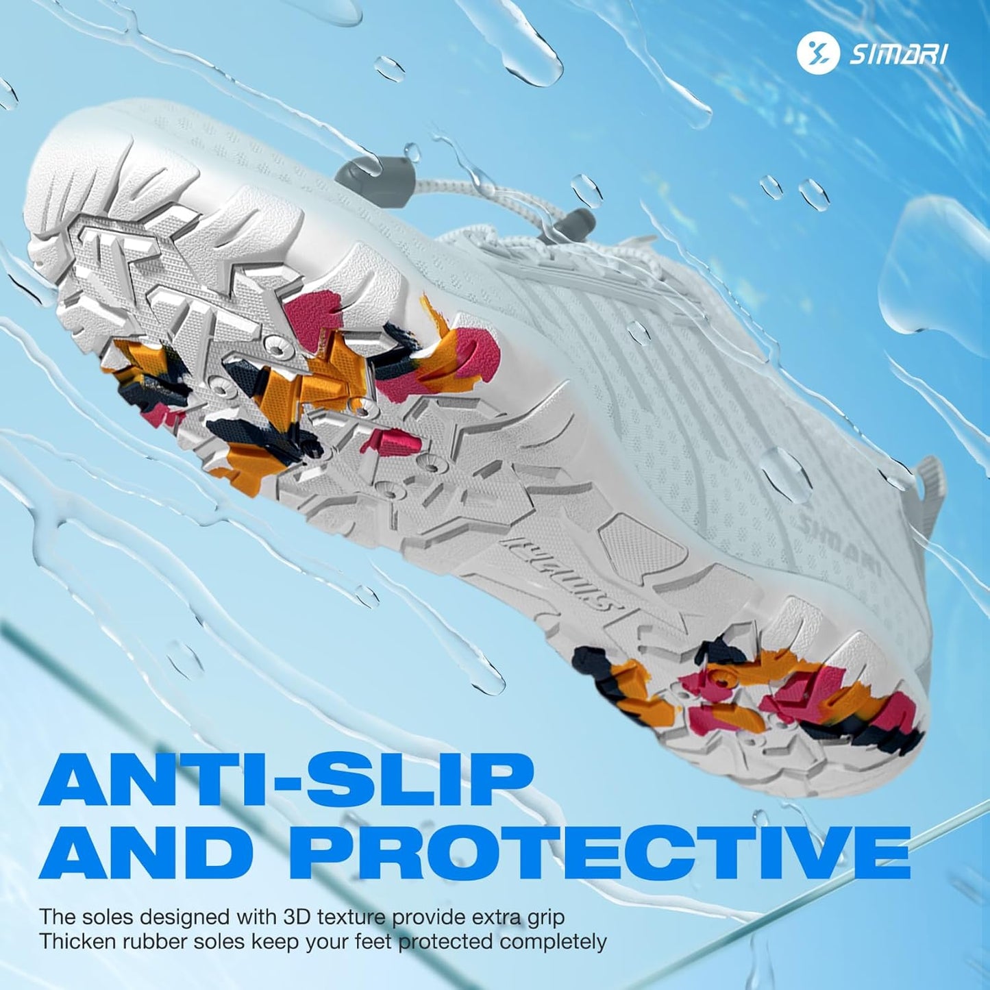 SIMARI Water Shoes - Quick-Dry Barefoot Aqua Socks for Men & Women | Lightweight Non-Slip Swim Shoes