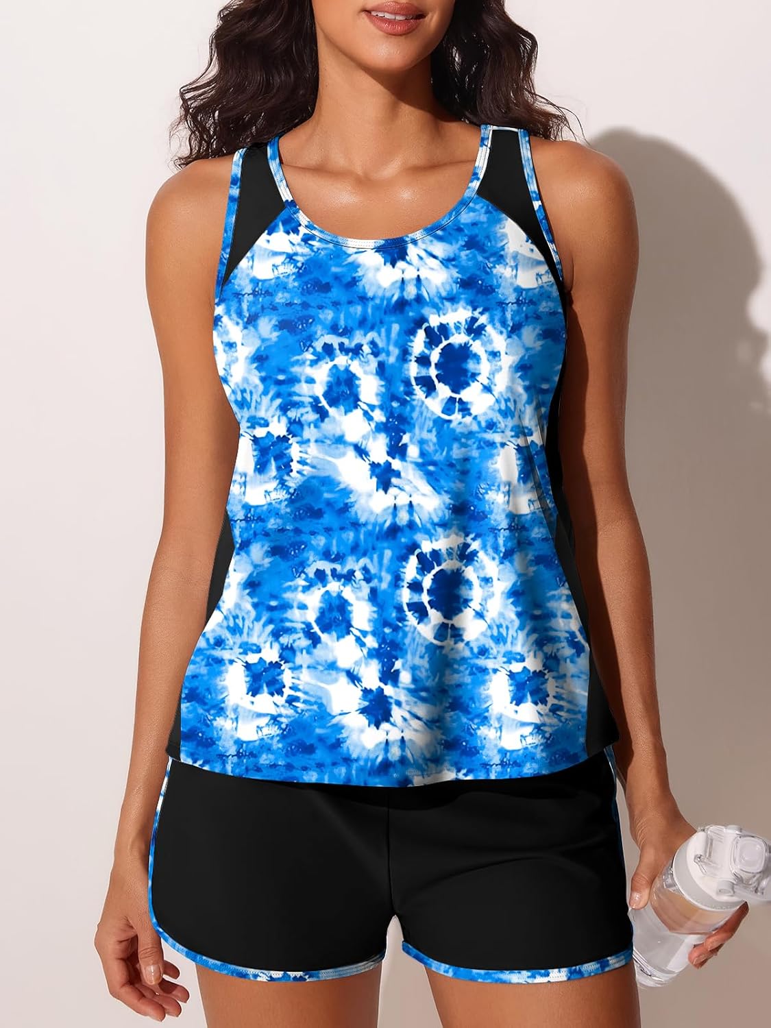 Summer Mae Tankini Swimsuit for Women - Tummy Control Two-Piece with Sporty Pockets | Stylish Swim Shorts