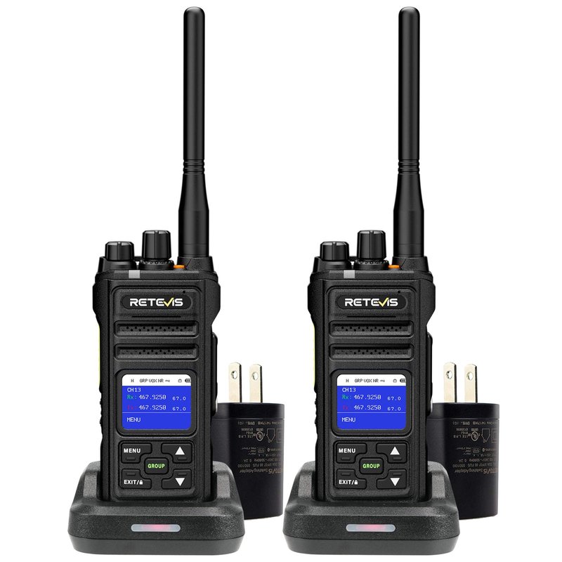 Retevis NR30S Emergency 2 Way Radio, Professional Two Way Radio Long Range, NOAA Radio, IP67 Waterproof Walkie Talkies, GMRS,Noise Canceling,2800mAh,Group Call,for Snowstorm Off-Road Hunting (2 Pack)