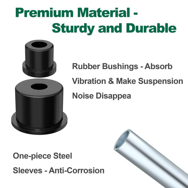 10L0L Complete Rear Leaf Spring Bushing Sleeves Kit for EZGO RXV 2008-up Electric & Gas Golf Cart, Replace OEM 620160 620161 624030