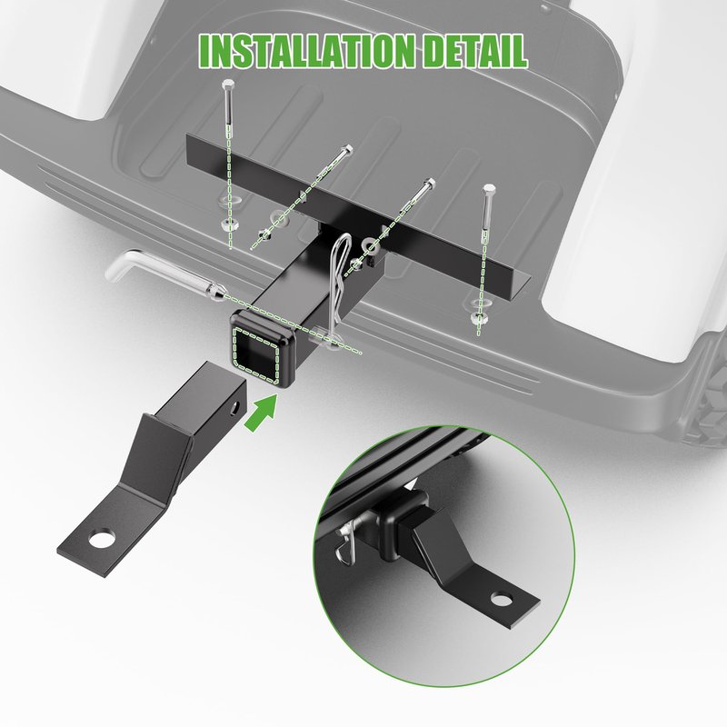 10L0L Deluxe Golf Cart Trailer Hitch and Receiver Kit, Bumper Hitch Compatible with/Replacement for Yamaha G14 and Drive G29 Golf Carts