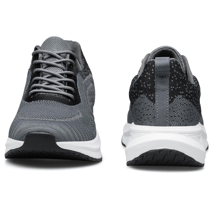 TIANYUQI Mens Slip On Walking Running Shoes Lightweight Breathable Comfortable Non Slip Athletic Fashion Sneakers Mesh Casual Sports Dusky Grey Size 12
