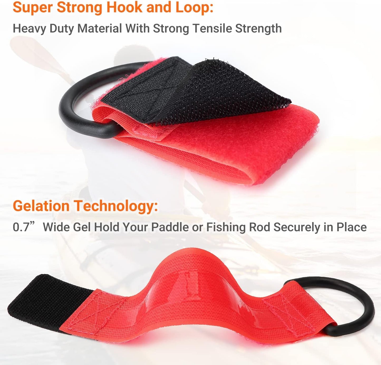 Skiennix Paddle Leash - Innovative Gel Grip Rod Holder for Kayaking & Canoeing | Durable Bungee Design