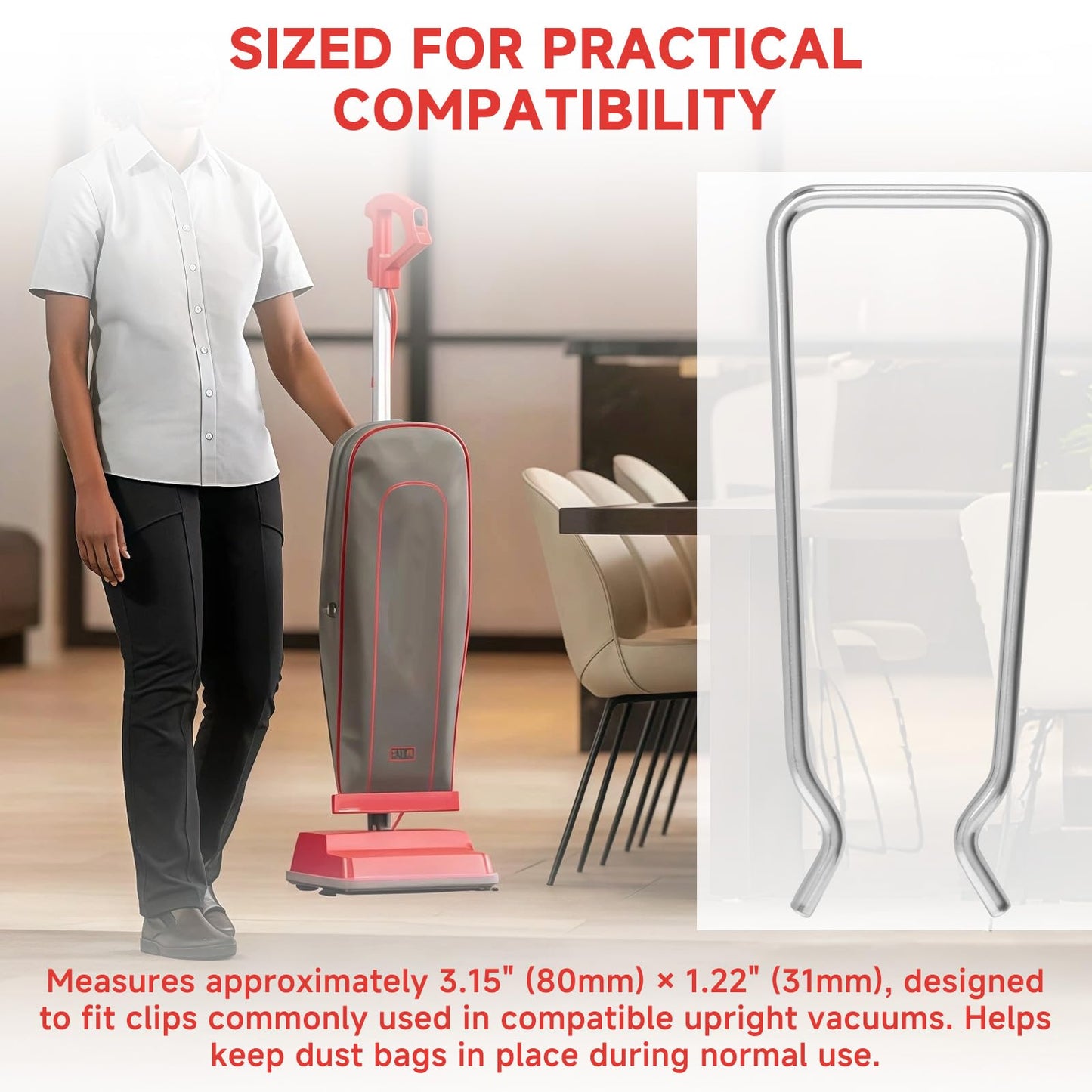 75035-02 Retention Spring For use with all Oreck Commercial Retention Clips Commercial Stand Up Replacement Bags