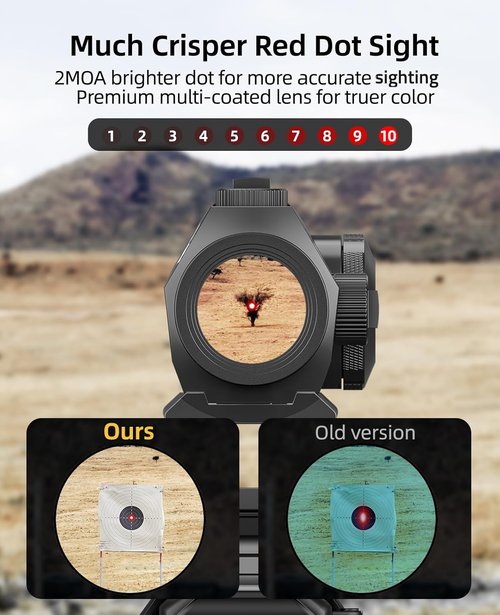 CVLIFE Red Dot Sight - 2 MOA Motion Awake Optics | IPX7 Waterproof, 50,000H Battery Life, 1x20mm