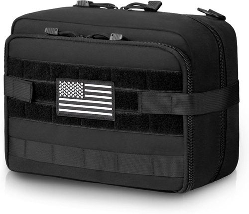 Jueachy Tactical Molle Pouch - Large Utility Tool Organizer with Expandable Design & USA Patch Included