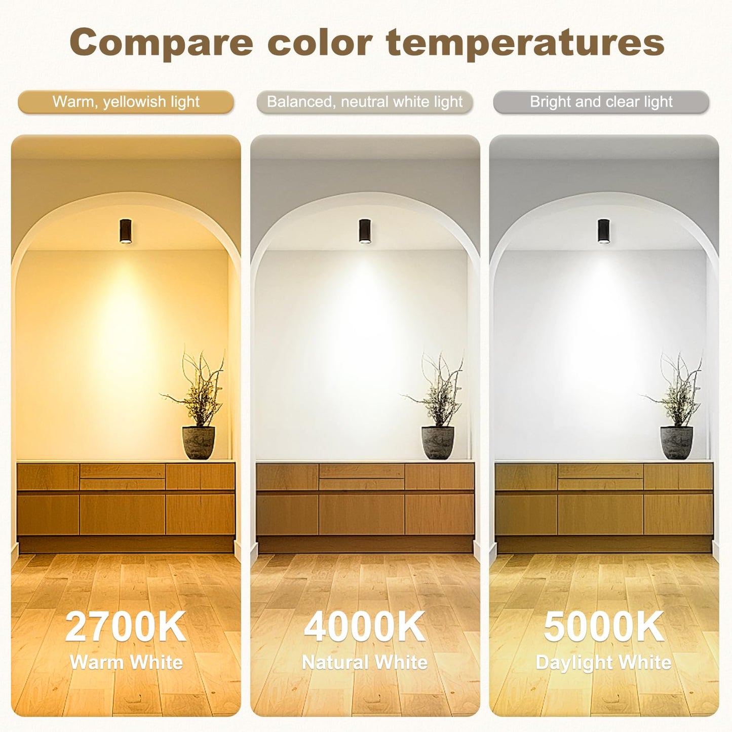 DiCUNO GU10 LED Bulb, 40W Equivalent, Natural White 4000K, Non-Dimmable, 450LM, MR16 GU10 LED for Spotlight, Track Lighting, 5W Recessed Ceiling Light Bulb with 38° Beam for Kitchen, Pack of 6