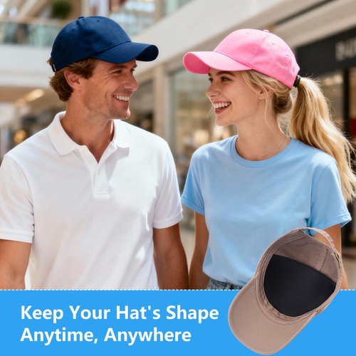 Certihiamken 3-Pack Hat Shaper Cap Holders – Mesh Ventilation, Strong Shape Retention, Reusable & Machine Washable, Easy-Install Baseball Cap Inserts Black