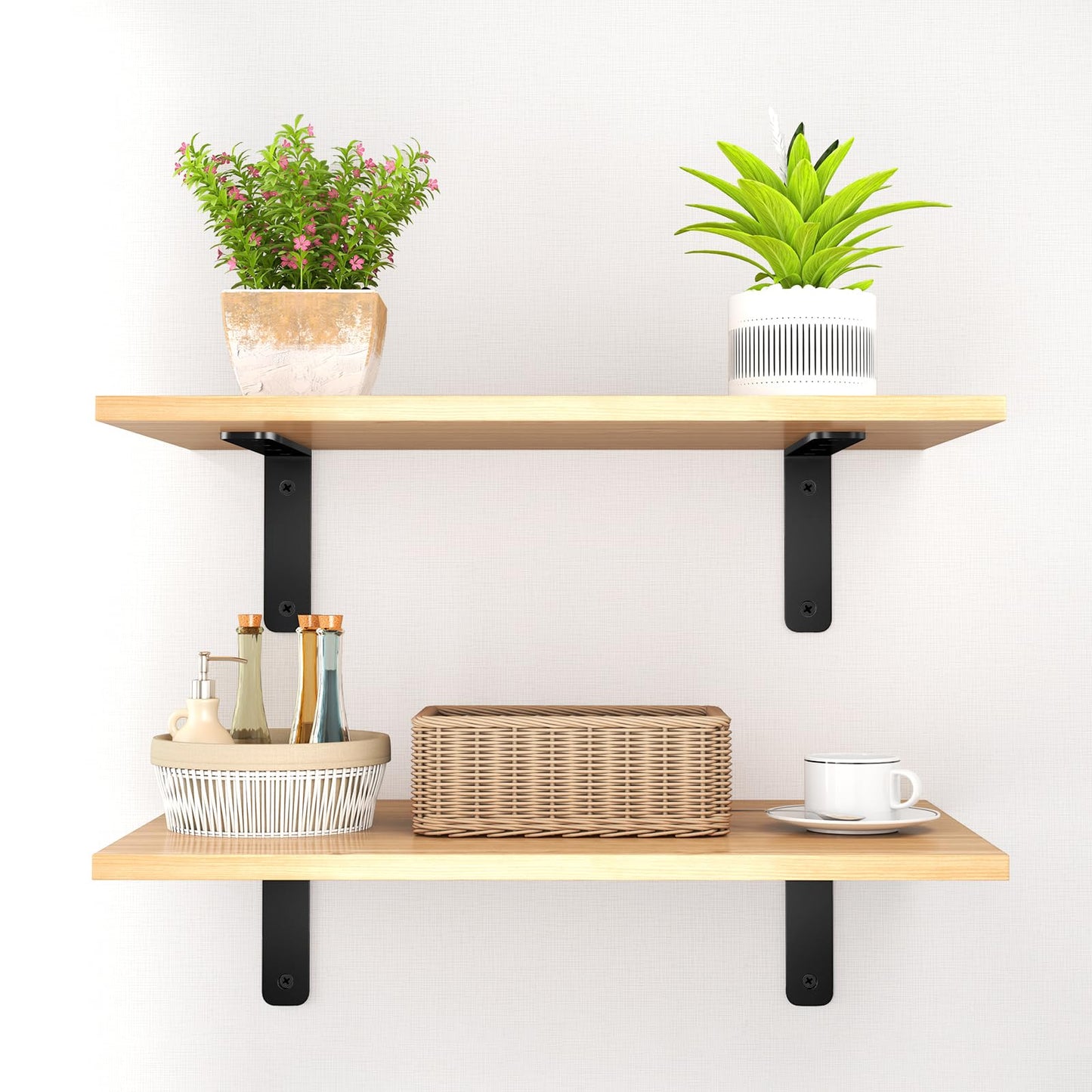 YUMORE L Bracket, 5" x 3" Max Load: 35lb/15KG Heavy Duty Stainless Steel Solid Shelf Support Corner Brace Joint Right Angle Bracket, Pack of 4, Black