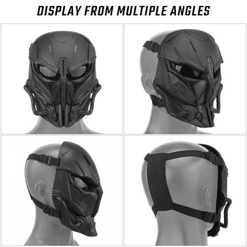 Yzpacc Airsoft Mask Full Face Protective Mask Tactical Full Face Mask for Halloween Hunting CS Tactical Equipment Movie Props Adjustable Size