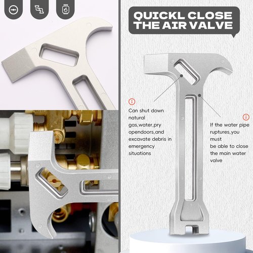 4-in-1 Emergency Tool – Gas & Water Shut Off Wrench, Non-Sparking Pry Bar, Earthquake Survival Tool – Firefighter-Designed, Durable Alloy for First Responders & Home Safety