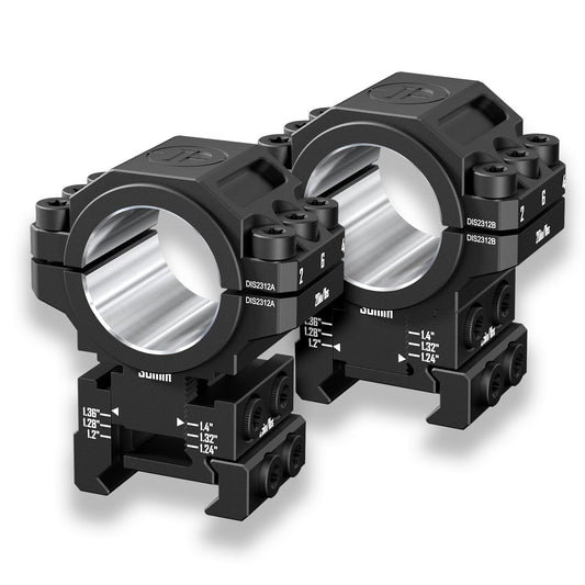 DISCOVERYOPT 30mm/1 inch Rifle Scope Rings, Adjustable Height 1.2-1.4 Inch, Precision Picatinny Rail Scope Mounts for Rifle Scope