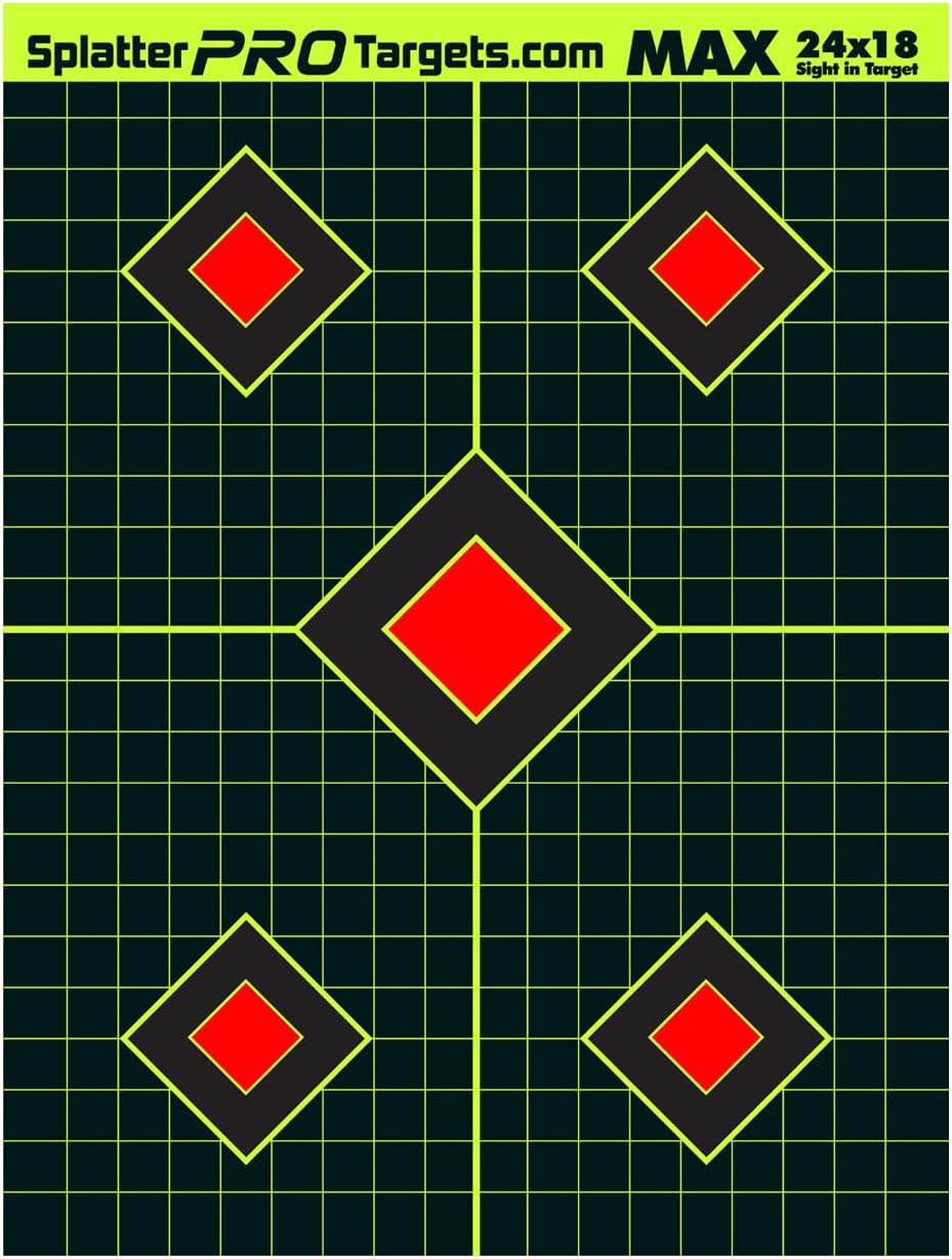 **Splatter Targets | 18x24 Extra Large Reactive Shooting Targets - Bright Fluorescent Yellow & White**