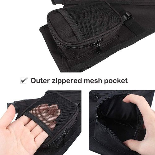 KRATARC Hip Quiver - 3-Tube Arrow Carry Bag with Pockets & Adjustable Belt for Archery