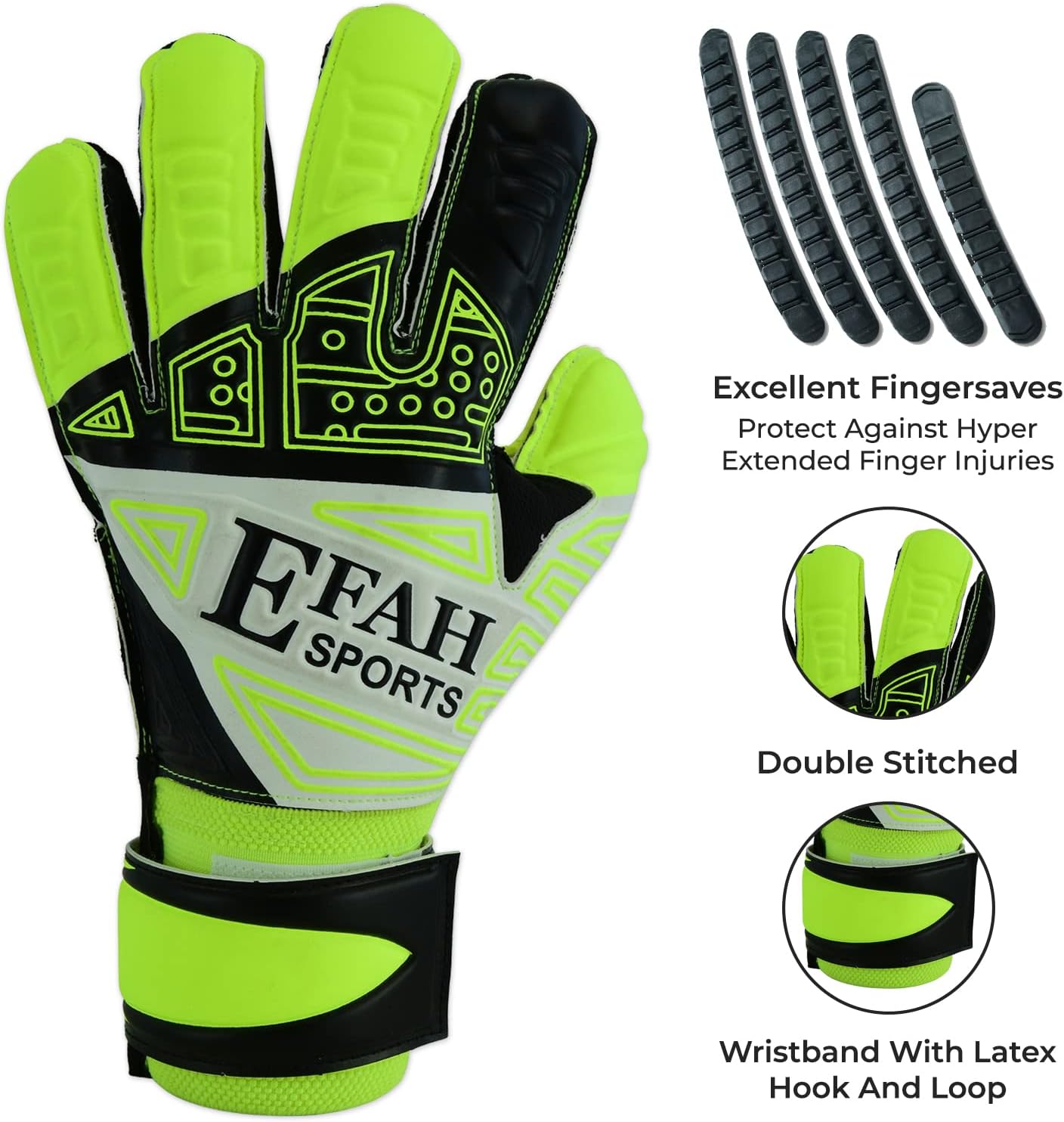 Regine Switzerland Soccer Goalkeeper Gloves - Youth Goalie Gloves with Fingersave & Double Wrist Grips