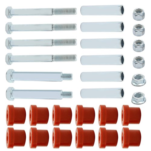 Hoypeyfiy 14158-G1 Golf Cart Rear Leaf Spring Bushings Kit with Screws Nuts, Replacement for EZGO TXT/Medalist 1994-present, Replaces 12262-G1 11098-G5 00665-G9