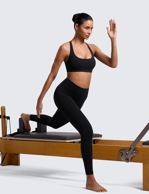 CRZ YOGA Butterlift Sports Bra - Adjustable Cross Back, Wireless Padded for Pilates & Workouts