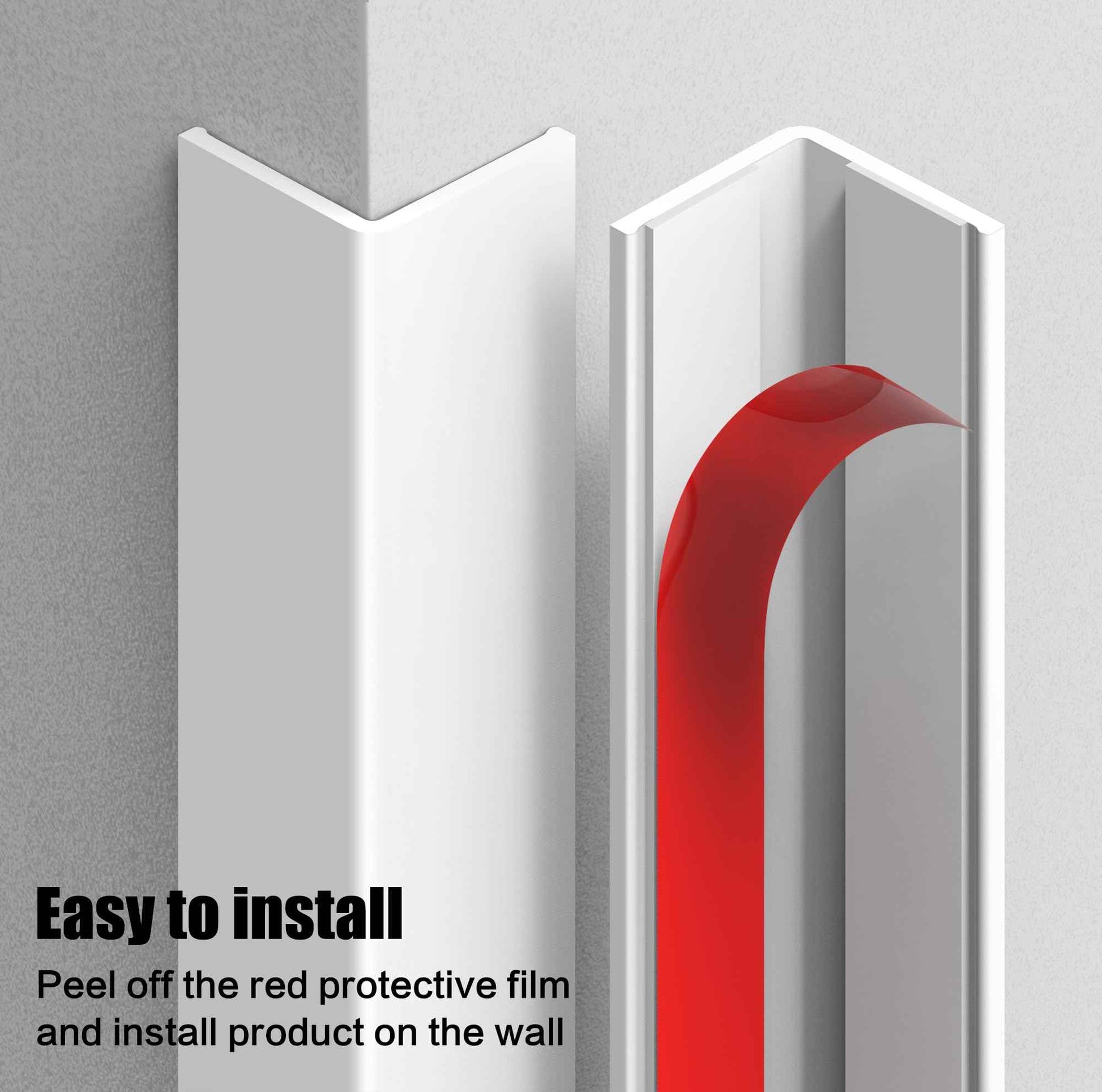 ‎Frychee Wall Corner Protector, Walls Edge Protector，Self-Adhesive Wall Corner Guards,PVC Double Side Edge Protector， Furniture Stairs Guard (2, 2.5x90cm/0.98x35.4in)