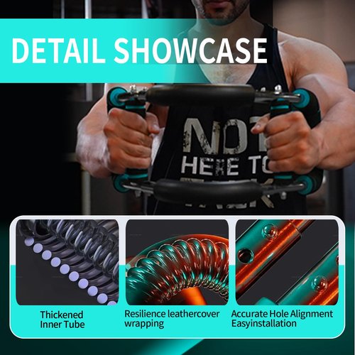 Tillytech Twister Arm Trainer,Adjustable 66-110lbs Chest Workout Equipment for Men & Women, Portable Forearm Strength Trainer with Anti-Slip Handles & Carry Bag (Blue)