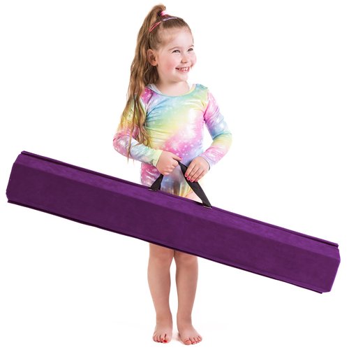 Balance Beam For Kids - Premium Gymnastics Equipment In Non Slip Faux Suede -7/8/9ft- High Density EVA Foam - Bonus Flash Cards, Carry Straps, Carry Case