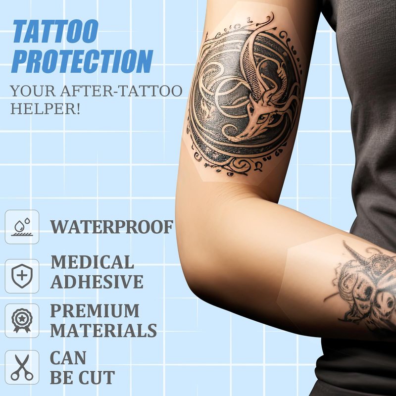 Nuanchu 100 Pieces Waterproof Bandage Adhesive Protective Transparent Clear Bandages Tape for Tattoos(4 x 5 Inch)