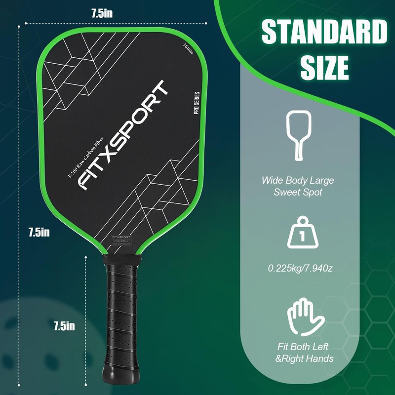 T700 Raw Carbon Fiber Pickleball Paddle with 2 Pickle Balls | 16mm Pickleball Paddle for Adults, Kids & Juniors, Perfect Pickleball Racket for Top Spin, Pickleball Gifts for Men, Women & Youth (Blue)