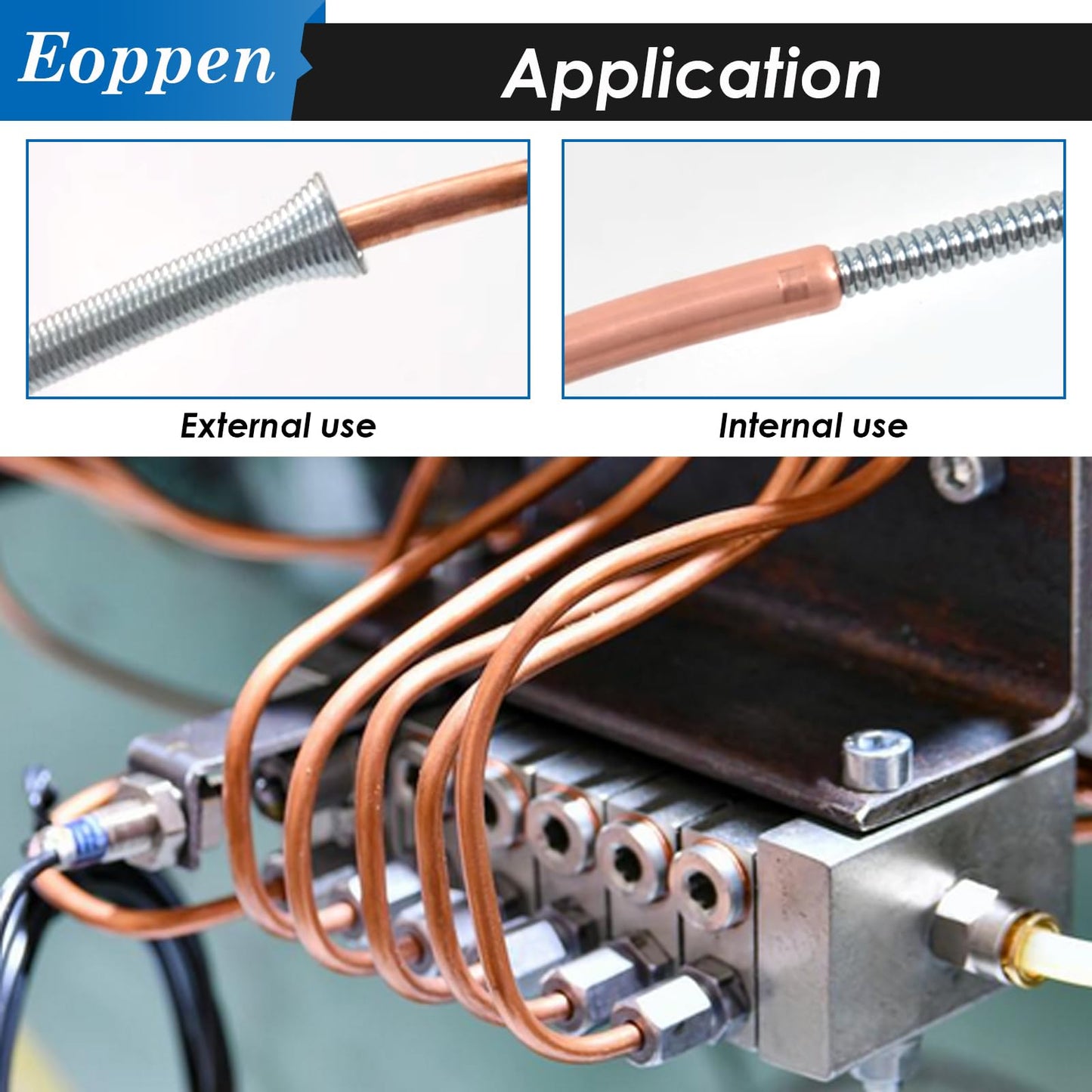 Eoppen Spring Tubing Benders Kit 1/4, 5/16, 3/8, 1/2 and 5/8 Inch 5 in 1 Tube Bender Set for Copper, Brass, Aluminum and Thin Steel Tube
