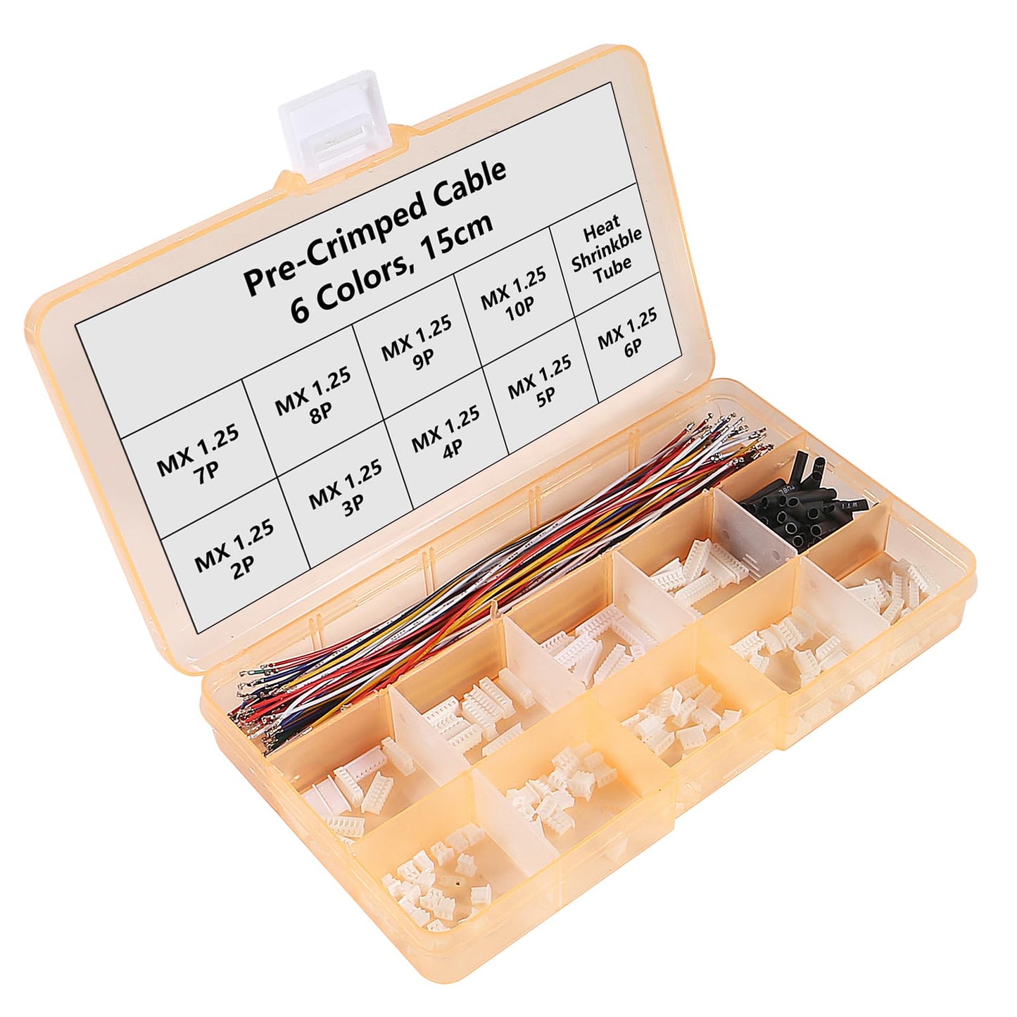 1.25mm Connectors Plug Kit 1.25mm Pitch Connectors and Pre-Crimped Cables Compatible with JST Molex PicoBlade 1.25mm 15cm Pre-Crimped Cable Wire
