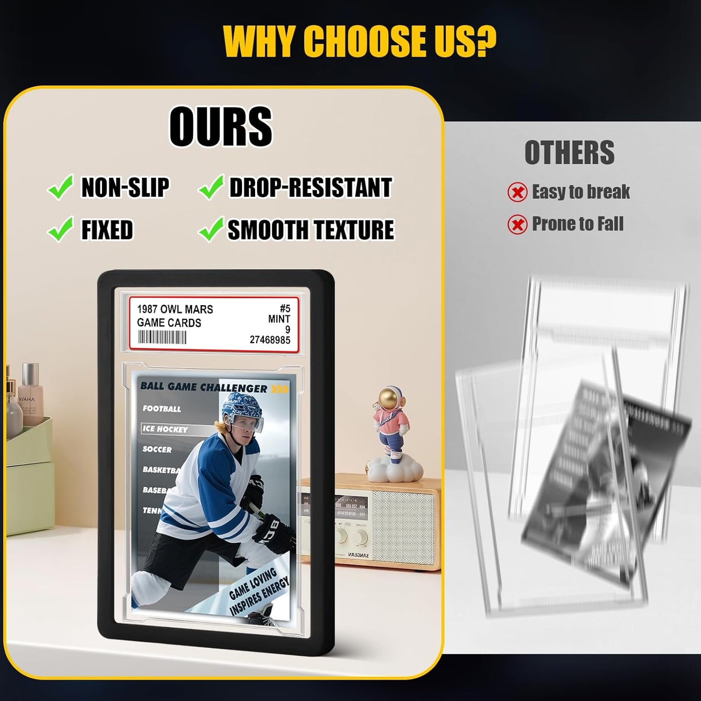 PSA Graded Card Slab Protector Set - Hard TPU Bumper Guard for Game & Sports Cards | 1 Pack