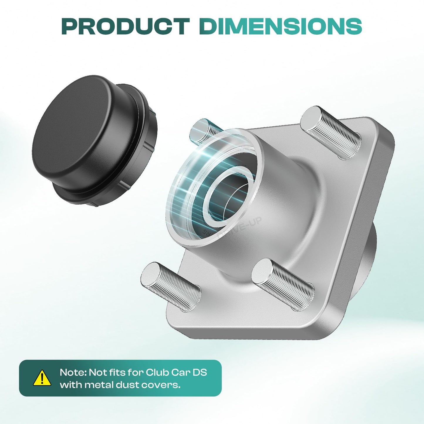 DRIVE UP Golf Cart Front Wheel Hub Assembly, Club Car Front Wheel Hub with Bearings Oil Dust Seal for Club Car Precedent and DS 2003-Up and Tempo 2018-Up Gas or Electric Golf Carts, OEM 102357701