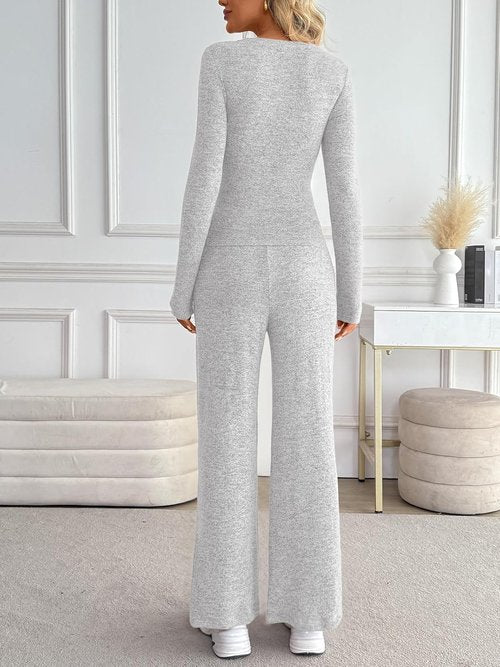 LILLUSORY Women's 2-Piece Lounge Set - Cozy Knit Sweater for Travel & Gym | Fall Fashion 2025