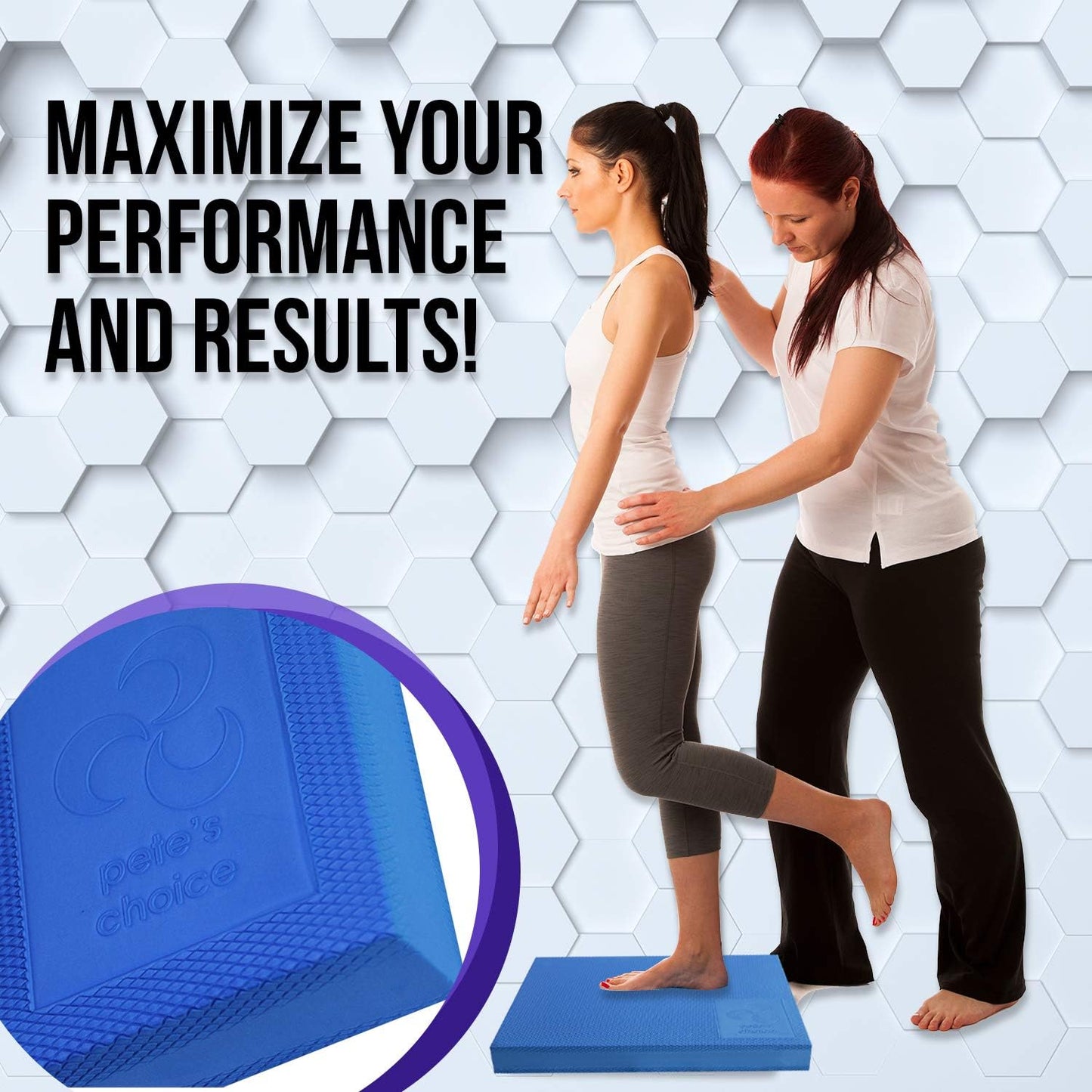 Pete's Choice Foam Balance Pad - XL Size with Free Stretching Strap & Guide | Ideal for Physical Therapy & Rehab