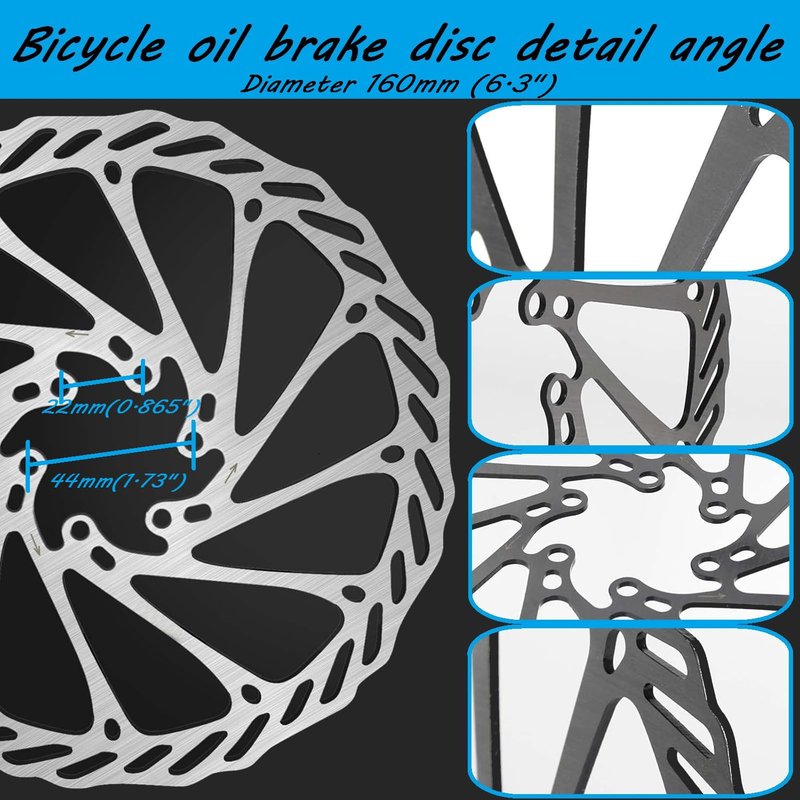 Fat-Cattie Bike Hydraulic Disc Brake Set with 160mm Rotors,For Mountain Bike e-Bike Fat Bike Road Bike(Right Front Brake& Left Back Brake) (Red)