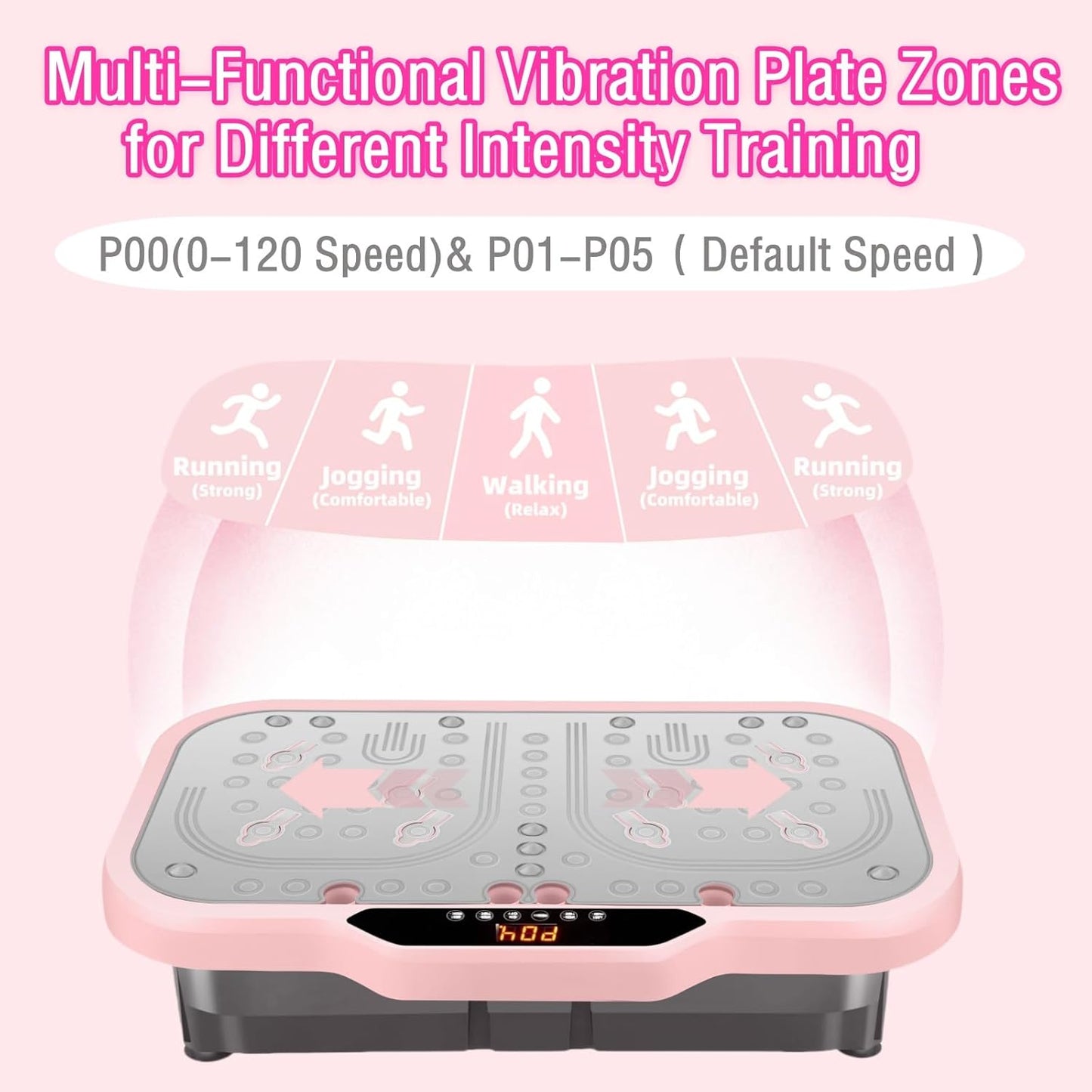 Skiennix Vibration Plate Exercise Machine - Whole Body Shake Board with Bluetooth & Resistance Bands | Pink