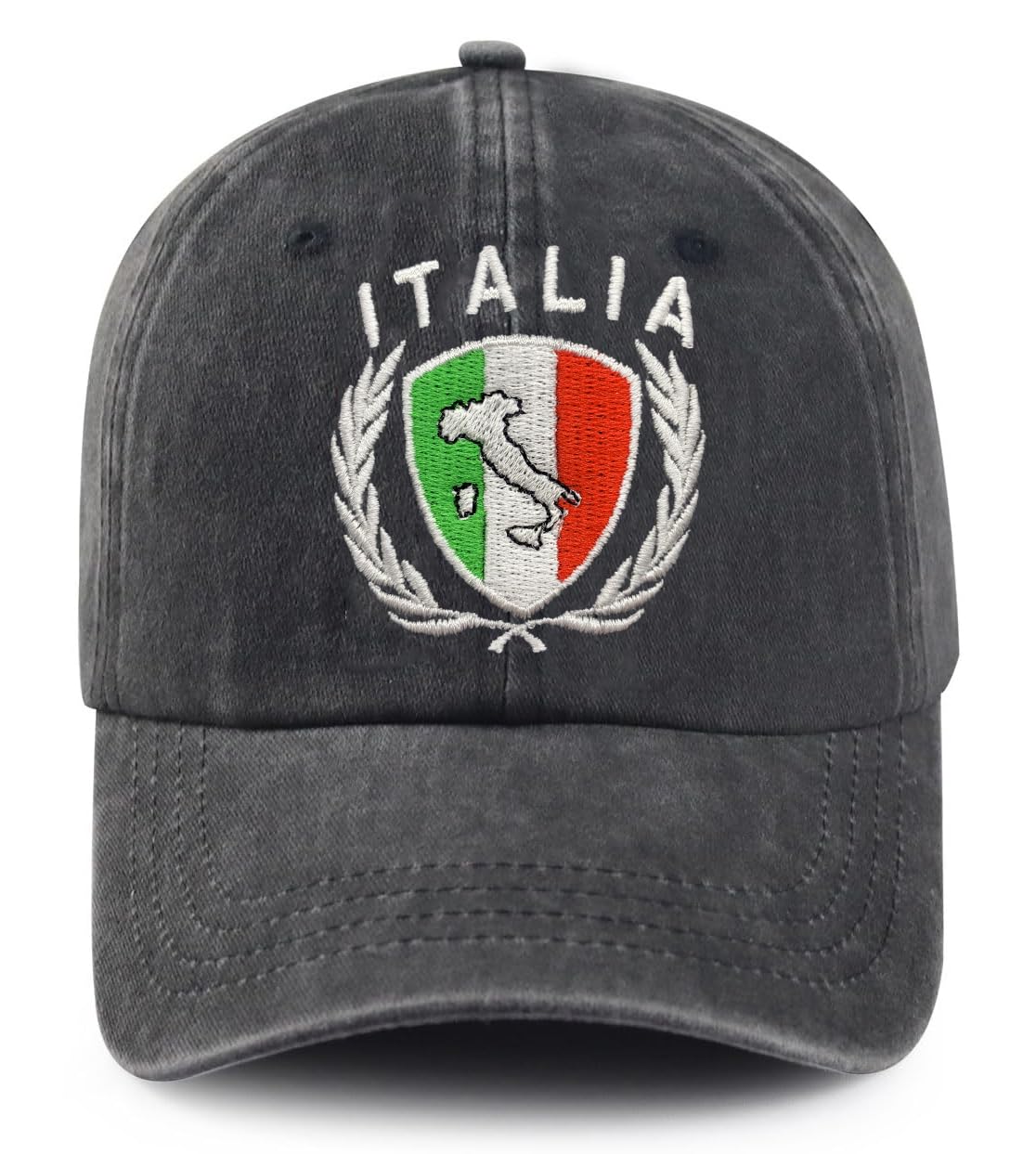 Bshuey Italy Italia Italian Flag Embroidered Hat for Men Women Cotton Adjustable Baseball Cap Hats Black