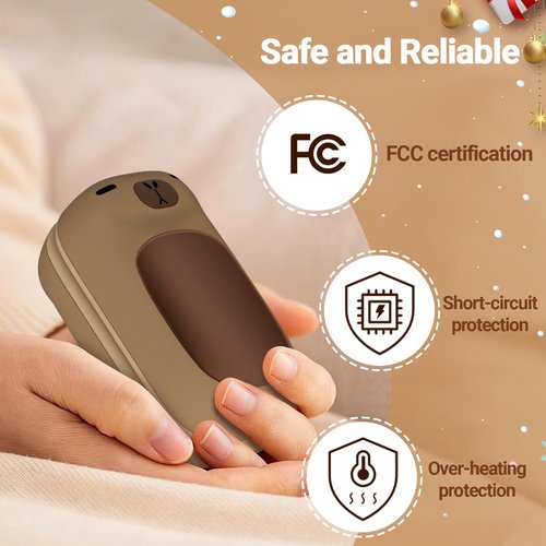 Capybara AI Hand Warmers Rechargeable 2 Packs 24 Hrs Long Safe Pocket-Size AI Smart Chips Electric Heater Cute Animal Gifts for Christmas Kids Women Men Outdoor Indoor-Brown