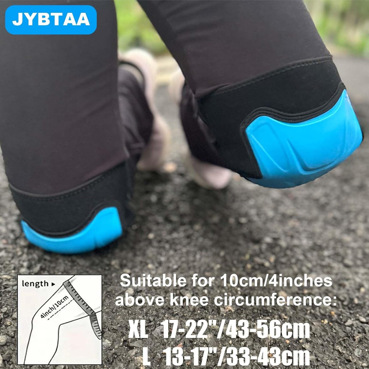 Skiennix Construction Knee Pads - Non-Slip Straps for Comfort | Soft Foam Cushion, Blue, Size L (1 Pair)