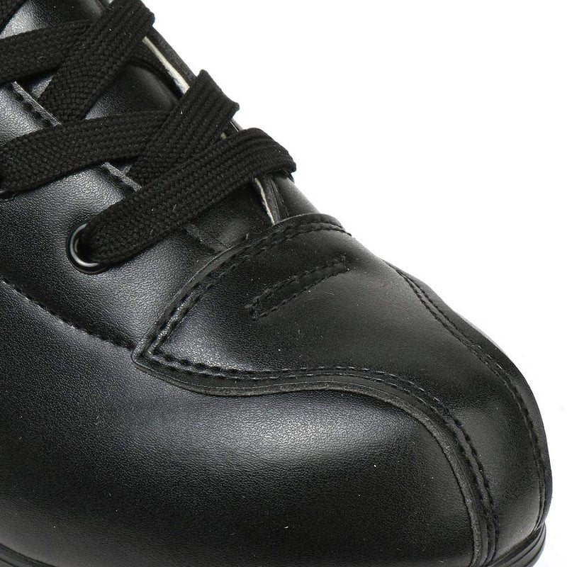 XUDREZ Roller Skates, Double Row Skates, Adjustable Leather High-top, Perfect Indoor Outdoor, Adult, Black Wheel, Women's 12 / Men's 10.5