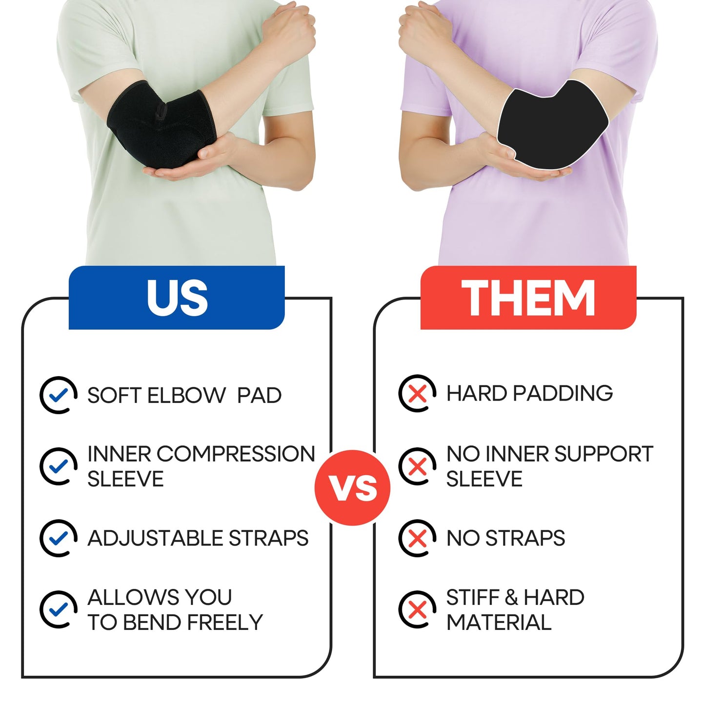 Soft Elbow Pad For Bursitis & Elbow Tendonitis Relief Wrap | Padded Compression Sleeve for Bursitis | Tendonitis Relief Wrap Pads | Tennis Elbows Brace for Women Men | Arm Cushion Brace | Small / Med