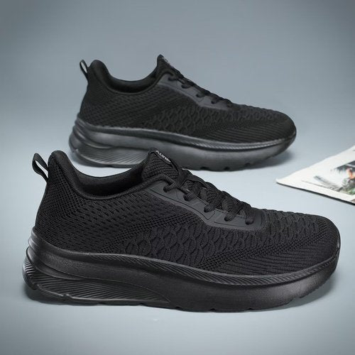 Men's Wide Toe Walking Shoes Casual Trail Running Sneakers Cross-Trainer Tennis Non Slip Athletic Gym Workout Soft Sole Black