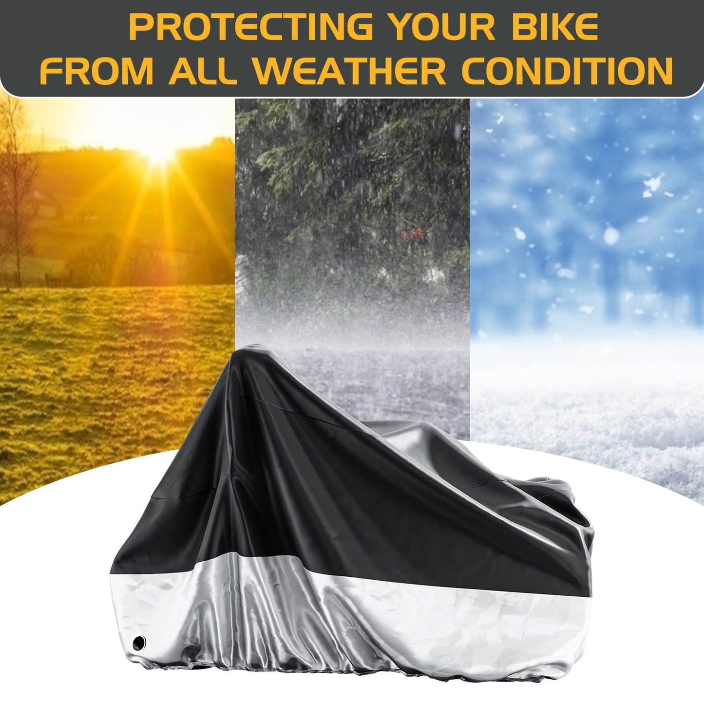 MOONCOOL Adult Tricycle Cover Trike Cover, 3 Wheeled Bicycle Bike Cover for Outdoor Storage Waterproof, Dust Wind Proof for Bikes