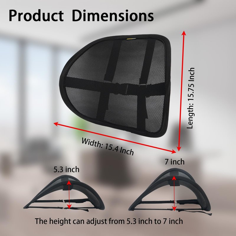SANHSEHOME Lumbar Support Back Support for Office Chair 2 Pack Lumbar Support Pillow for Car Chair Back Support with Double Layer Breathable Mesh & Adjustable Straps