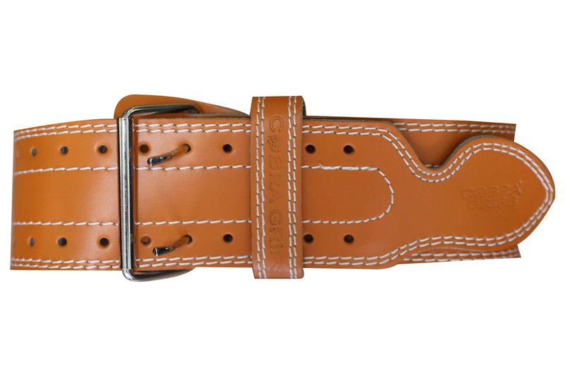 Weight Power Lifting Belt 4” Wide Cobra Grips Best Premium Genuine Leather Belt for Men & Women Adjustable Weightlifting Back Support (Orange, Large 36"-44")