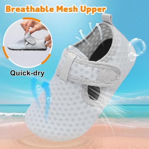 LeIsfIt Kids Water Shoes - Quick Dry Aqua Socks for Boys & Girls | Breathable Non-Slip Swim Footwear