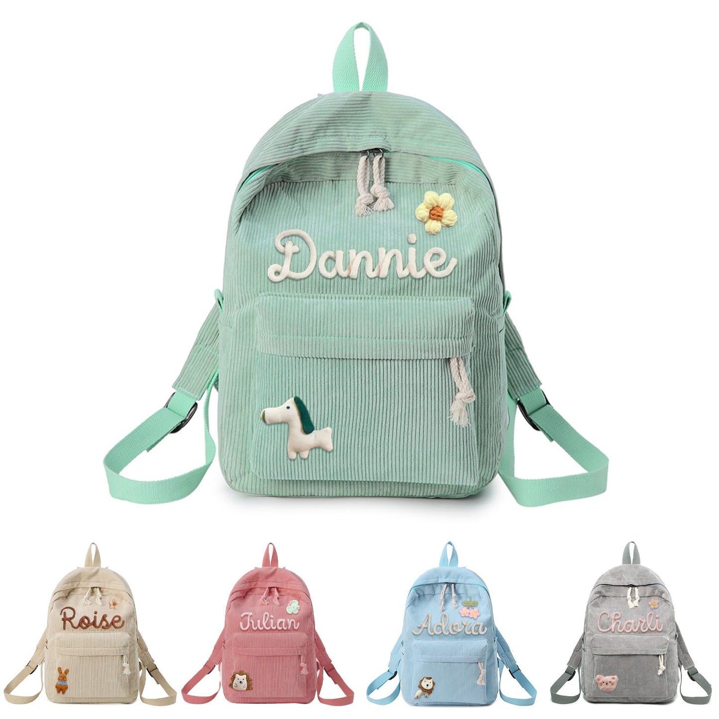 Personalized Backpack for Girls/Boy with Name, Custom Corduroy Backpack with Cotton Rope Woven, Dance/Gymnastics, Back to School Bag, Monogram Book Bag for Kids, Birthday/Christmas Gift, Children Gift