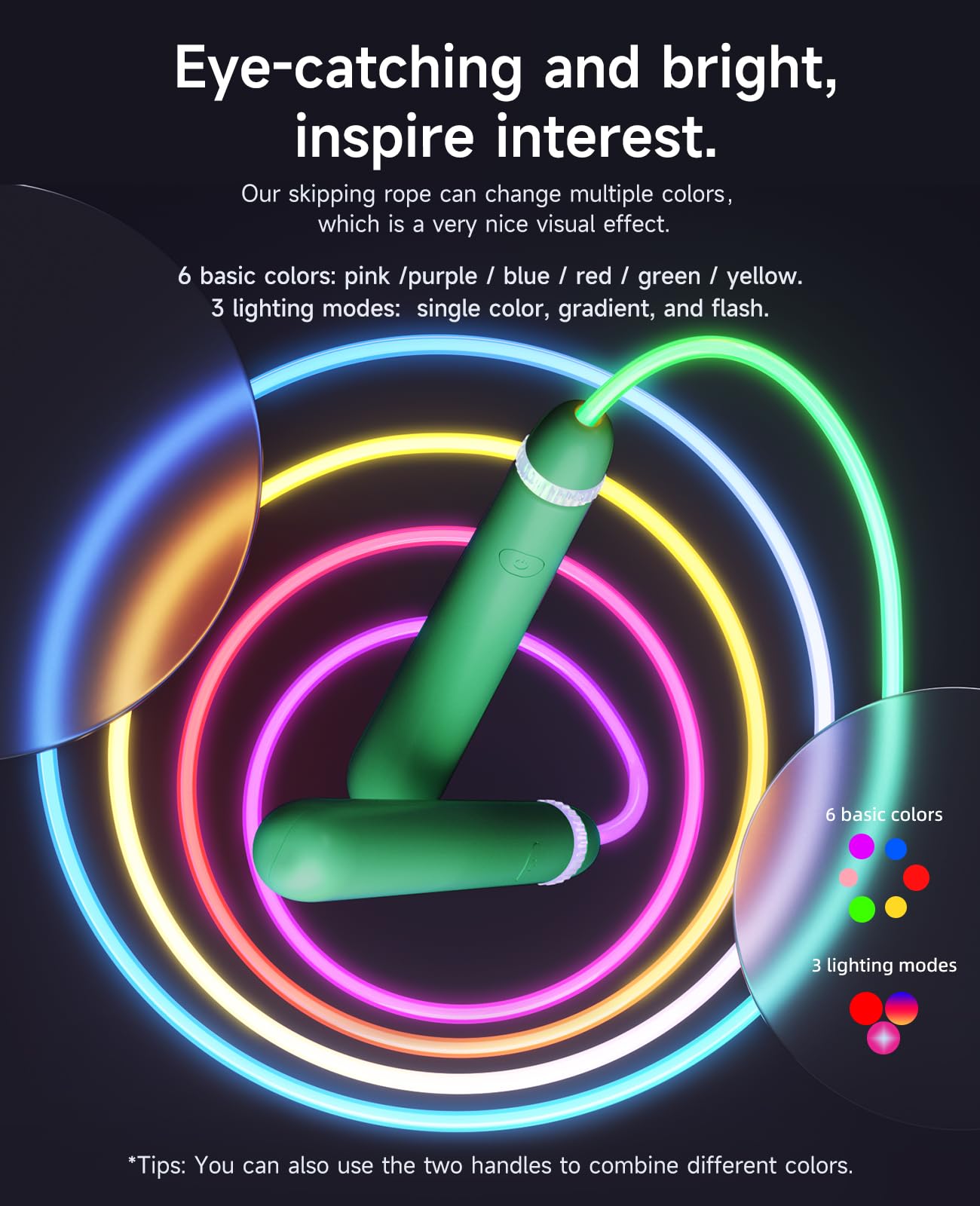 LED Light Up Jump Rope for Kids – Glow, Rechargeable, Exercise