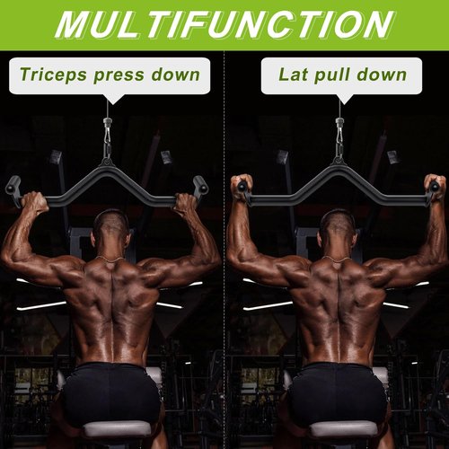 Kipika LAT Pull Down Bars - Cable Machine Attachment Set for Back Strength Training | 12" to 32" Sizes
