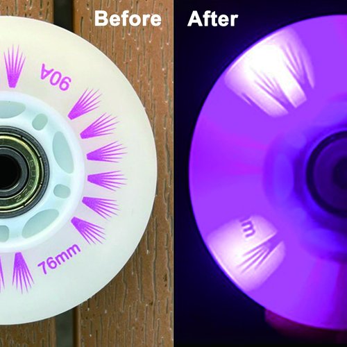 FYANER Light Up Inline Skate Wheels 4 Pack - Luminous Flash Inline Skates Replacement Wheel 76mm(Purple), Universal